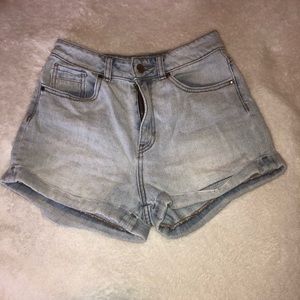 High waisted denim shorts